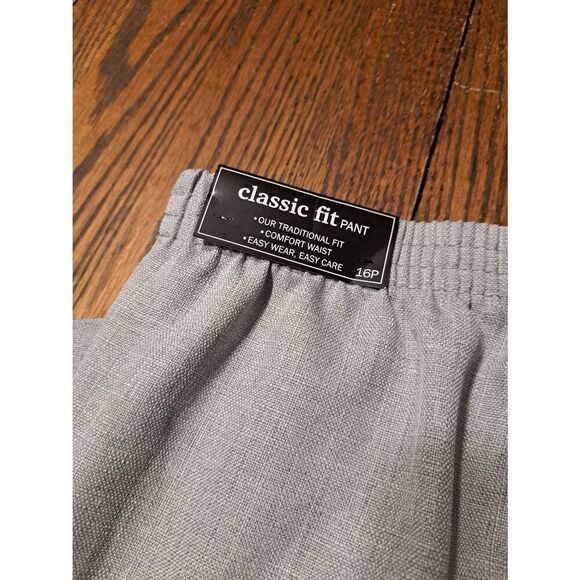 New Alfred Dunner Petite 16P Gray Pull-On Pants Classic Fit Proportioned Short - Picture 4 of 4